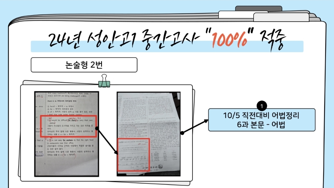 크랩영어 학원 시험 적중 100% 결과 7