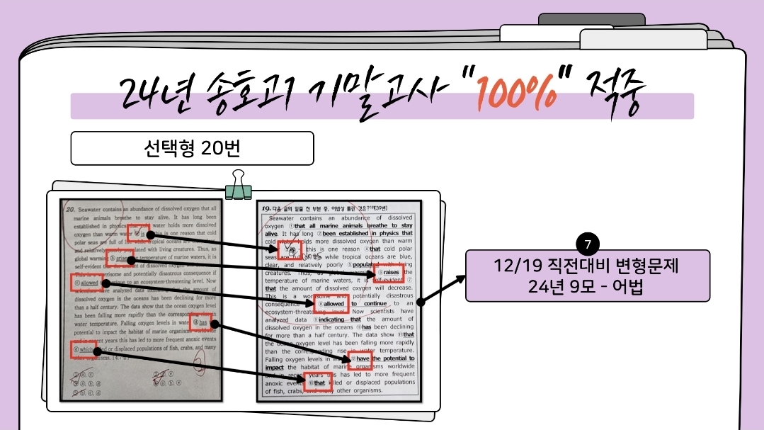 사동 크랩영어 시험지 분석 결과 12